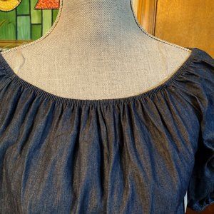 BP. Nordstrom Women's Lightweight Jean Off The Shoulder Dress Sz XXS